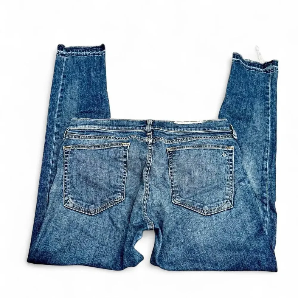 Rag & Bone High Rise Skinny Luxury Medium Wash Denim Blue Jeans Size 30